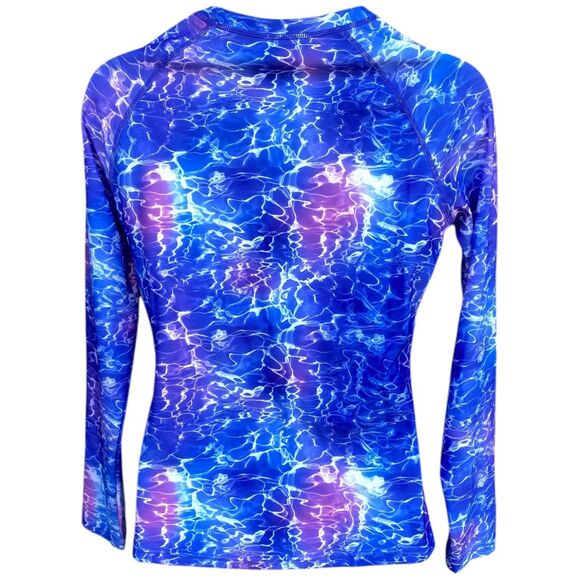 Davena rashguard purple blue swim top size Small S built-in bra nwt - Picture 5 of 8